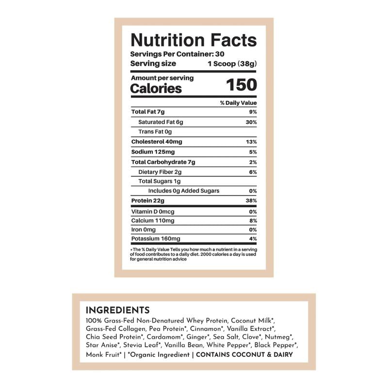 Just Ingredients Chai Protein Powder