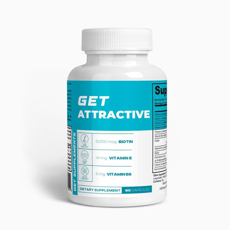 GET ATTRACTIVE Supplements - Natural Vitamin Nail Biotin Beauty (THIRD PARTY TESTED)