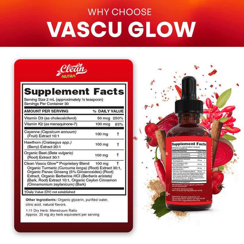 Cayenne Pepper Supplement Liquid Drops + Hawthorn Berry, Vitamin D3 K2 Organic Beet Root Powder, Ceylon Cinnamon, Turmeric Curcumin, Panax Ginseng