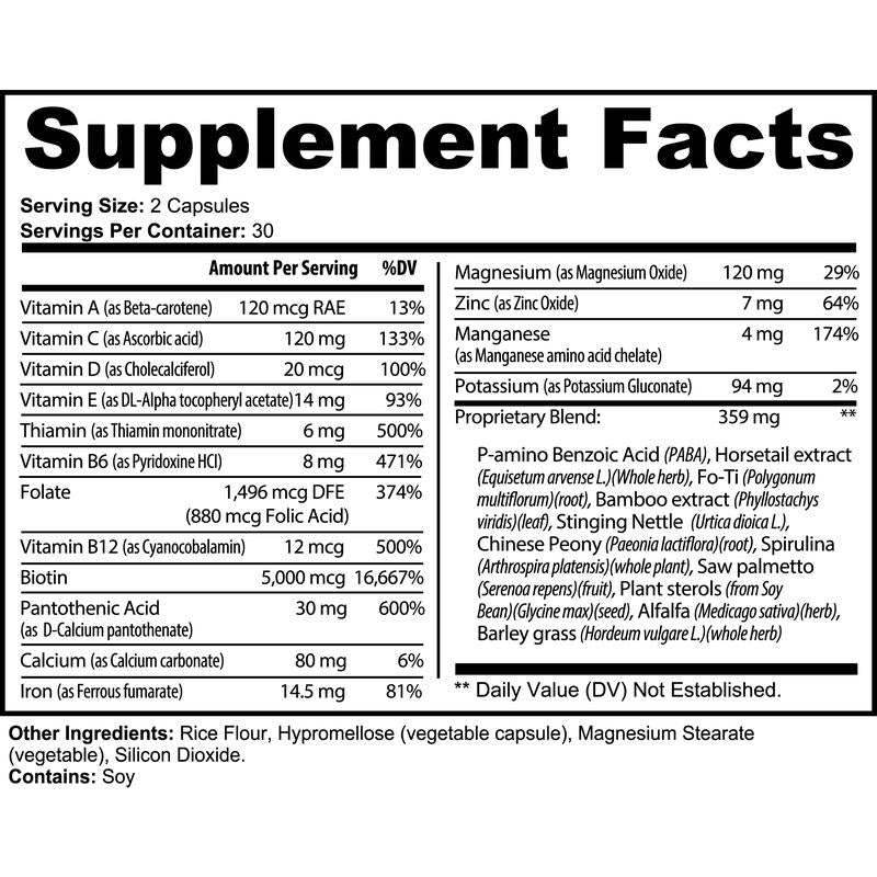 GET ATTRACTIVE Supplements - Natural Vitamin Nail Biotin Beauty (THIRD PARTY TESTED)