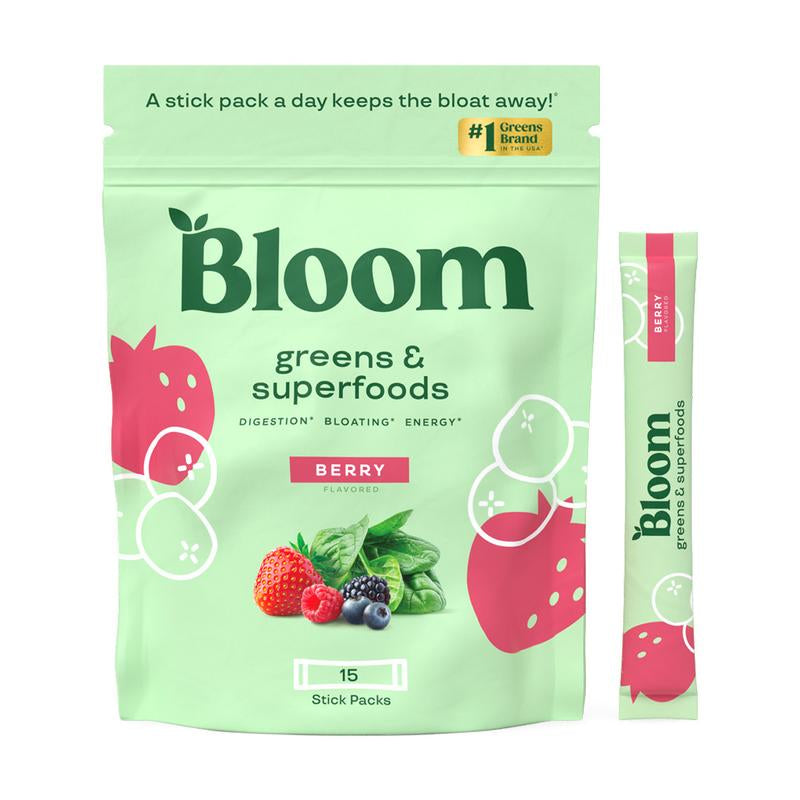Bloom Nutrition Greens and Superfoods Powder Packets - 15 Stick Healthcare Edible Dietary Supplement