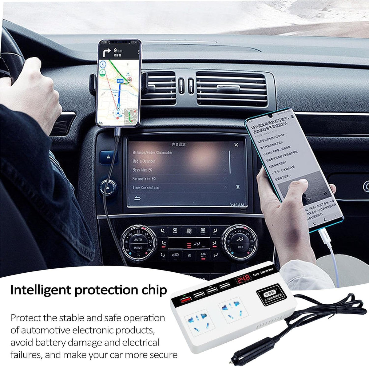 Car Inverter - Universal Auto Inverter,Tool for Camping, Travel and Other Outdoor Activities