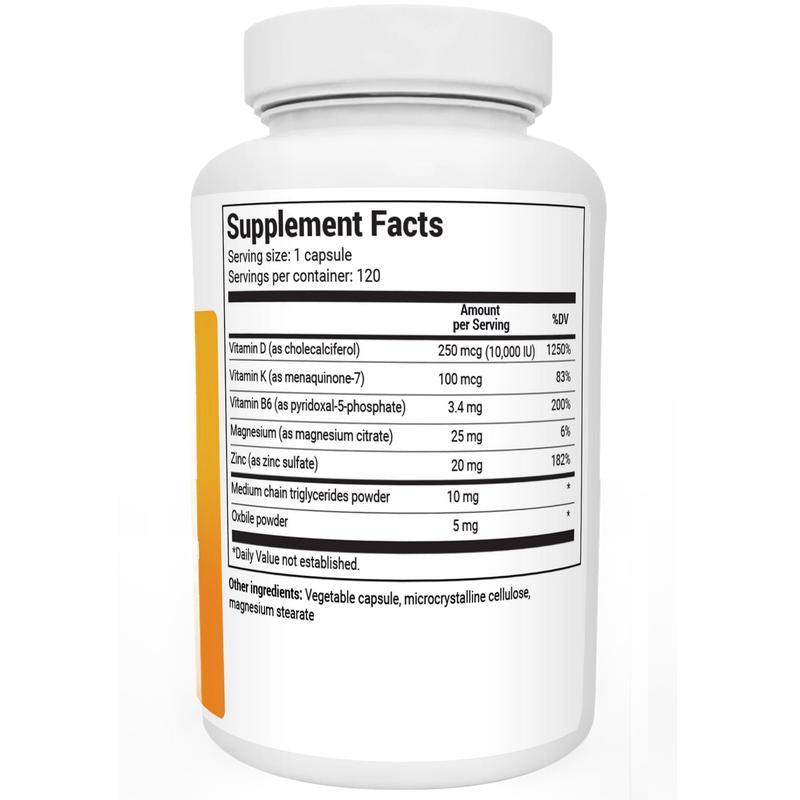D3 & K2 Vitamin Healthcare Fitness Supplement for Optimal Health Edible Dietary Zinc