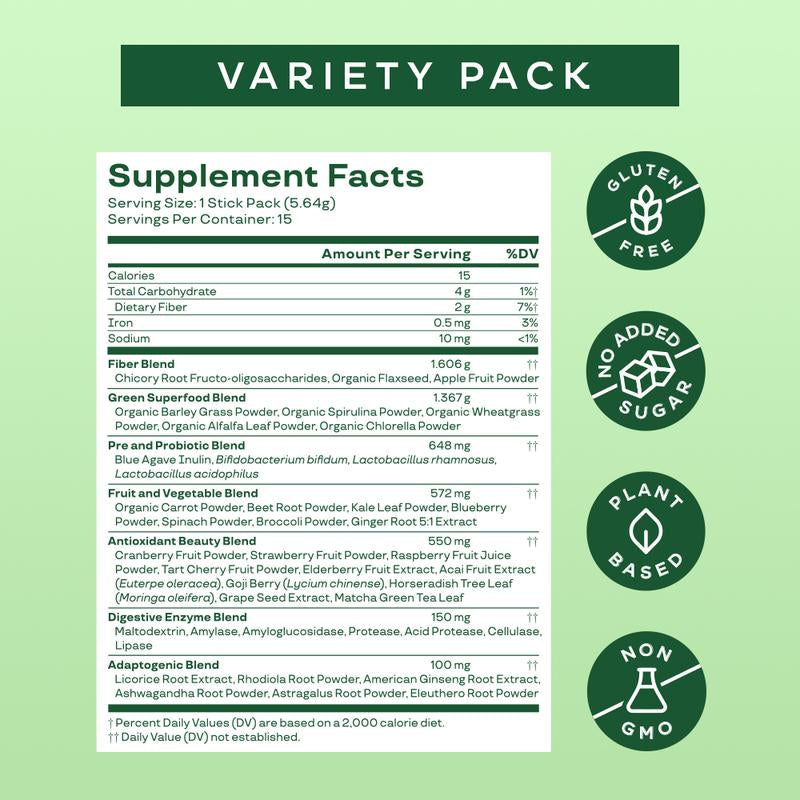 Bloom Nutrition Greens and Superfoods Powder Packets - 15 Stick Healthcare Edible Dietary Supplement