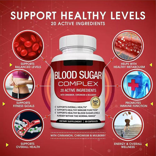 Blood Sugar Complex-A Blend of 20 Essential Vitamins & Minerals for Optimal Health Support