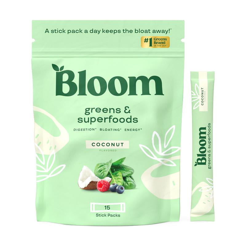 Bloom Nutrition Greens and Superfoods Powder Packets - 15 Stick Healthcare Edible Dietary Supplement