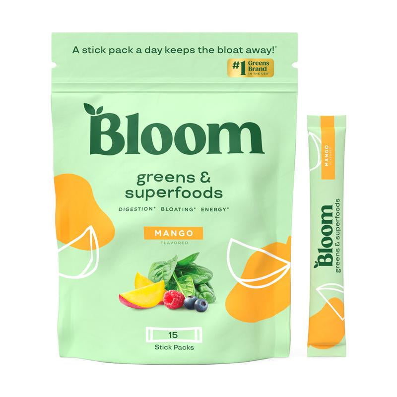 Bloom Nutrition Greens and Superfoods Powder Packets - 15 Stick Healthcare Edible Dietary Supplement