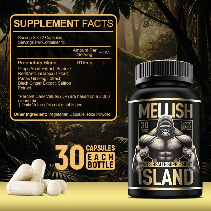 Mellish Lsland Supplements Nitric Oxide Booster -Support Healthy Blood Circulation -Nitric Oxide Supplement | Gym Enhancer | Natural Energy & Performance | (Vegan )