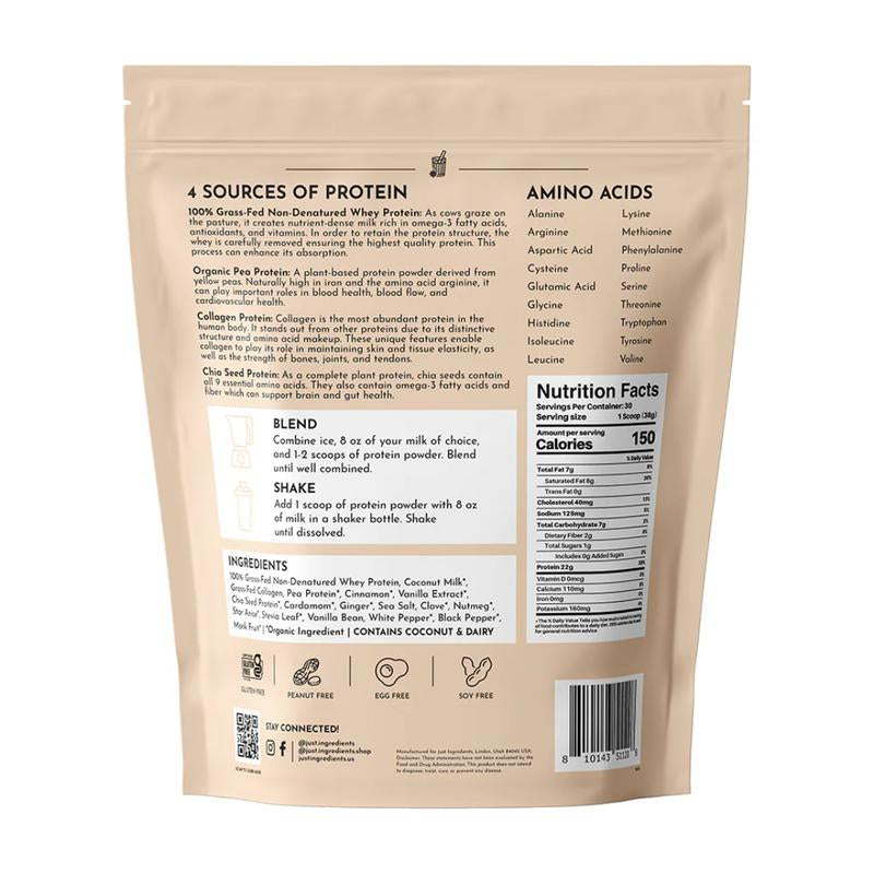 Just Ingredients Chai Protein Powder