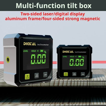 Digital Angle Gauge Finder Rechargeable Magnetic Laser Inclinometer Level Meter