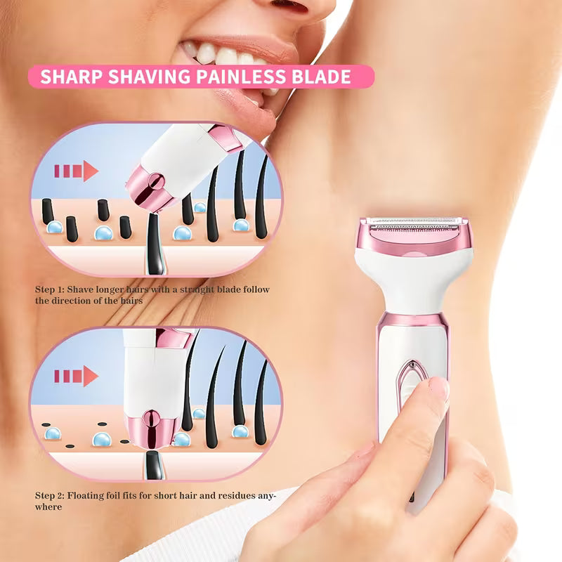 4-in-1 Electric Hair Remover for Women Suitable for Sensitive Skin