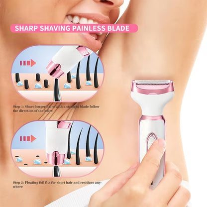 4-in-1 Electric Hair Remover for Women Suitable for Sensitive Skin