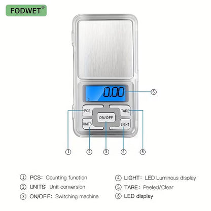 Pocket Scale Digital Gram Jewelry Ounce/Measuring Jewelry Scale/Mobile Phone Scale with Backlit LCD